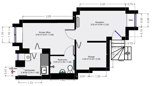 41 m2 klinik, butik, kontor i Østerbro til leje